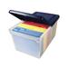 Extra-Capacity 28 File Tote Letter Files 23.25 x 14.25 x 10.63 Clear/Navy