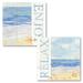Lovely Watercolor-Style Relax and Enjoy Beach Shore Set by Tara Reed; Coastal DÃ©cor; Two 12x12in Unframed Paper Posters
