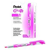 Pentel 24/7 Chisel Tip Liquid Highlighter Pink Ink (SL12-P) by Pentel 12 pk
