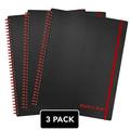 Black n Red Soft Cover Business Notebook 3 Pack Twin Wire 70 Sheets 11 x 8 12