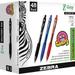 Zebra Pen Z-Grip Retractable Ballpoint Pens Medium Pen Point - 1 mm Pen Point Size - Retractable - Assorted - Clear Plastic Barrel - 48 / Pack