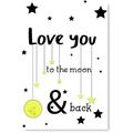 Awkward Styles Mother Quotes Baby Boy Room Decor Love You To The Moon & Back Poster Printed Art Unframed Art Baby Girl Wall Art Decor Unframed Poster for Kids Nursery Room Love Quotes for Kids