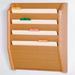 Wooden Mallet 4 Pocket Legal Size Wall File Holder in Light Oak