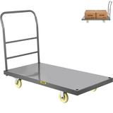 VEVOR Platform Truck 2000 lbs Capacity Steel flatbed Cart 47 Length x 24 Width x 32 Height Flat Dolly Hand Trucks with 5 Nylon Casters Heavy-Duty Utility Push Carts for Luggage Moving