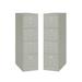 Home Square 4 Drawer Vertical Wood Filing Cabinet Set in Light Gray (Set of 2)