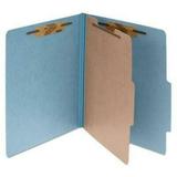 Acco Pressboard Classification Folders 2 Expansion 1 Divider 4 Fasteners Letter Size Sky Blue Exterior 10/Box (15024)