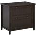 HomCom Retro Style 2-Drawer Lateral File Cabinet Chest Wooden Documents Storage for Letter/Legal Size Brown