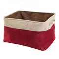 JANDEL 39*26*13CM Cotton Linen Desktop Organizer Sundries Storage Box Cabinet Underwear Storage Basket Red