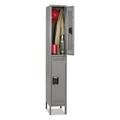 Tennsco Double Tier Locker with Legs Single Stack 12w x 18d x 78h Medium Gray