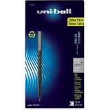 uni-ball 1921065 Extra-Fine 0.5 mm Stick Roller Ball Pen - Black Ink Black Barrel (36/Box)