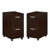 Home Square 2 Piece Engineered Wood Mobile Filing Cabinet Set in Mocha Cherry