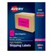 Avery Neon Shipping Labels for Laser Printers 5-1/2 x 8-1/2 200 Pink Labels (5948)