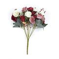 Yannee 1 Bouquet 21 Head Artificial Rose Flower Leaf Concise for Wedding Bouquets Centerpieces Bridal Shower Party Home Flower Arrangement Decorations Bright Red