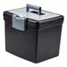 Portable File Box With Large Organizer Lid Letter Files 13.25 X 10.88 X 11 Black | Bundle of 2 Each