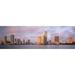 Waterfront And Skyline At Dusk Miami Florida USA Poster Print (18 x 6)