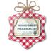 Christmas Ornament Worlds Best Pharmacist Certificate Award Red plaid Neonblond