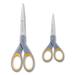 1Pc Westcott Titanium Bonded Scissors 5 and 7 Long 2.25 and 3.5 Cut Lengths Gray/Yellow Straight Handles 2/Pack (13824)D6