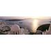 High angle view of buildings in a city Santorini Cyclades Islands Greece Poster Print (18 x 7)