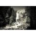 Vernal Falls and hikers on the Mist Trail Yosemite National Park California USA. Poster Print by Russ Bishop (18 x 24)