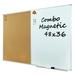 Lockways Combination Board Magnetic Dry Erase & Cork Board 48 x 36 Silver Aluminium Frame