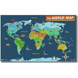 The world maps for kids wall poster EXTRA LARGE laminated (24x36) Young And Refined