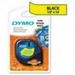 2Pc DYMO LetraTag Plastic Label Tape Cassette 1/2 x 13ft Yellow