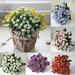 SPRING PARK 1Pc 6 Branches 36 Heads Artificial Flowers Fake Faux Silk Milan Realistic Flower Arrangements for Wedding Decoration Table Centerpieces for Home Office Party Decor