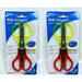 LOT OF 2 Allary Style #3115 Kids Scissors 5 Inch 4 pcs (Yellow Red)