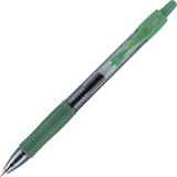 Pilot G2 Retractable Gel Ink Rollerball Pens - Fine Pen Point - 0.7 mm Pen Point Size - Refillable - Retractable - Green Gel-based Ink - 12 / Dozen | Bundle of 5