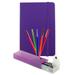 JAM Artist Writer Assortment Purple 7/Pack 5 Fine Point Pen Markers 1 Pen Case & 1 Journal