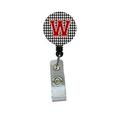 Carolines Treasures Houndstooth Black Initial W Monogram Initial Retractable Badge Reel Or Id Holder With Clip