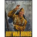 War Propaganda Soldier Waving War Bonds Poster 11inx17in Mini Poster 11x17 poster