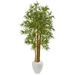 Nearly Natural 65in. Multi Bambusa Bamboo Artificial Tree in White Planter Green