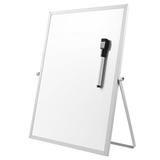 Frcolor Magnetic Dry Erase Board Double Sided Personal Desktop Tabletop White Board Planner Reminder with Stand for School Home Office