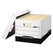 Bankers Box 00724 12.75 in. x 16.5 in. x 10.38 in. R-KIVE Heavy-Duty Storage Boxes for Letter/Legal Files - White/Black (12/Carton)