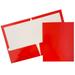 JAM Laminated Two Pocket Glossy Folders Red Bulk 100/Box
