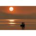 Silhouetted anglers standing in a boat fishing for salmon at sunset; Juneau Alaska United States of America Poster Print by John Hyde (38 x 24) # 12578255