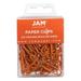 JAM Paper & Envelope Standard Paper Clips Orange 100/Pack Small 1 inch