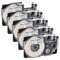 GREENCYCLE 5 Pack Compatible for Casio XR-9X XR9X XR-9X2S Black on Clear Label Tape for KL-120 KL-60 KL-100 KL750 KL780 KL2000 KL7000 KL7200 KLP1000 EZ Label Printer 9mm 3/8 Inch x 8m 26.2Feet