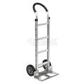 Global Industrial 168257 Aluminum Hand Truck with Curved Handle - Mold-On Rubber Wheels Gray