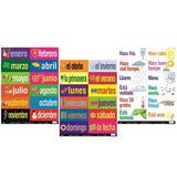 Poster Pals Spanish Educational and Language Teaching Chart posters Classroom Decoration instruction Months Days Seasons Weather FSL 36 laminated card Set