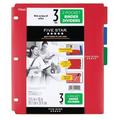 Five Star 2 Pocket Binder Dividers 3ct Red Blue Green