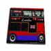 3dRose London Double Decker Red Bus with bunting and flag - UK Great Britain United Kingdom Travel souvenir - Memory Book 12 by 12-inch