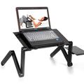 BaytoCare 360Â°Folding Adjustable Laptop Notebook Desk Table Stand Bed Tray Hole