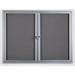 48 x 36 Enclosed Gray Fabric Bulletin Board with 2 Doors Locking 4 x 3 Wall-Mounted Tack board for Indoor Use - Silver Aluminum Frame