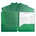 C-Line 2-pocket Heavyweight Poly Portfolio Pocket - 11.4 Length - 100 mil Thickness - For Letter 8 1/2 x 11 Sheet - 3 x Holes - Ring Binder - Rectangular - Green - Polypropylene | Bundle of 5