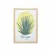 Agave Wall Art with Frame Tropical Plants of Exotic Climate Pattern with Blue Agave Typography Printed Fabric Poster for Bathroom Living Room 23 x 35 Pale Yellow Pale Teal by Ambesonne