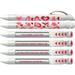 Love Pen by Greeting Pen- Magenta White Heart Rotating Message Pen - 6 Pack (36574)