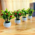 Twowood Artificial Plant Pot Hibiscus Flower Hotel Garden Decor Plastic Colorful Imitation Flower Pot for Home