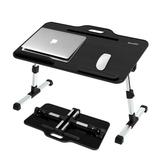 Laptop Desk Bed Tray Table Height & Angle Adjustable Sit and Stand Desk Right & Left Handed Design Portable Laptop Table with Handle Standard Size Black